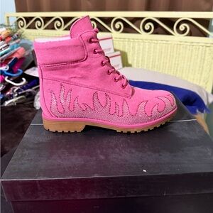 Cape Robbin Pink Lace Up Boots